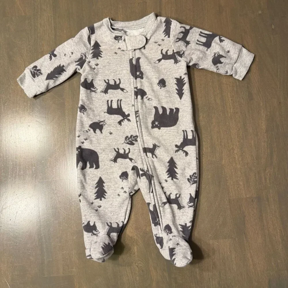 Carters 3 Months Boys Long Sleeve Fleece Sleepers
